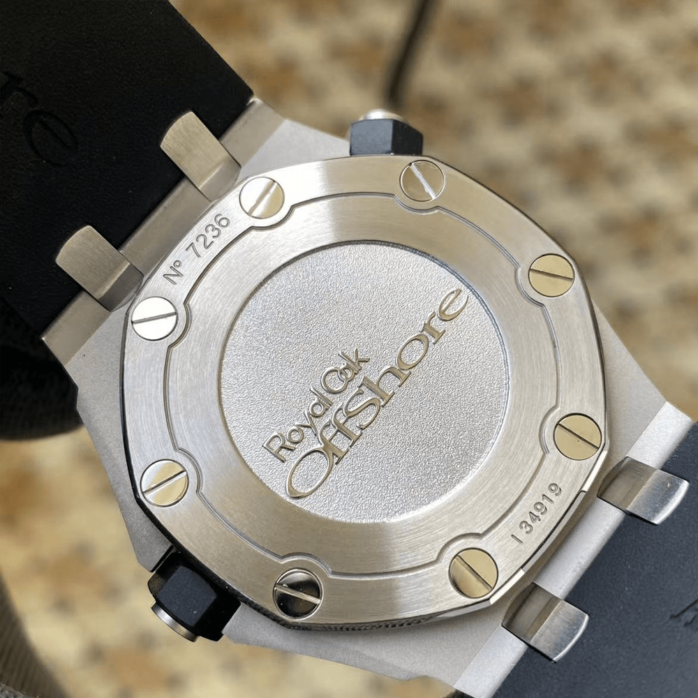 오데마피게 로얄오크 오프쇼어 검판 텍스처 다이얼 블렉 러버 스트랩 42mm V2 15703