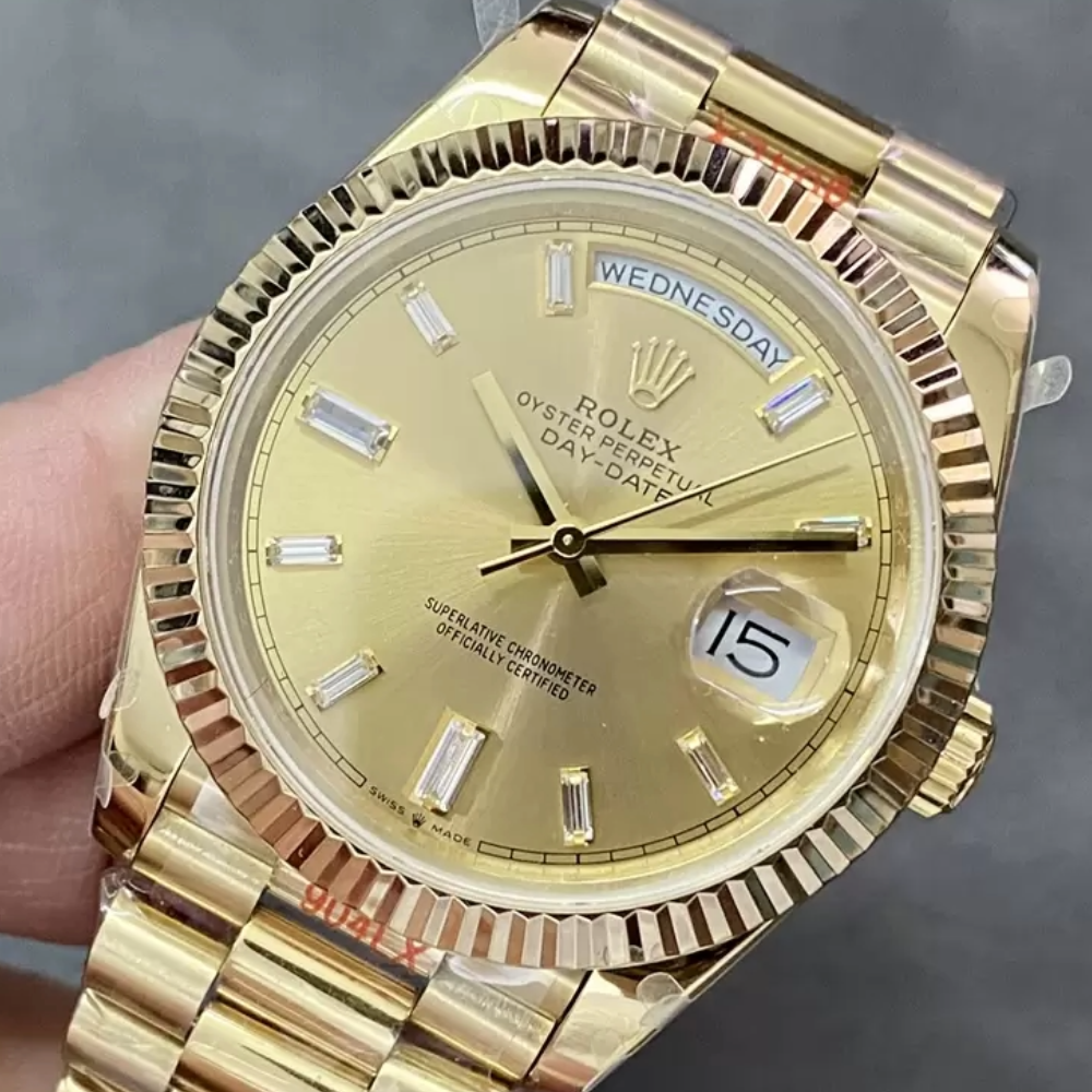 롤렉스 데이데이트 샴페인골드 다이얼 바게트다이아 금통 40mm 228238
