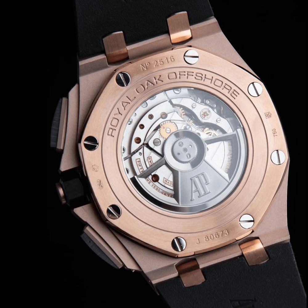 오데마피게 로얄오크 오프쇼어 크로노그래프 그레이 다이얼 블랙세라믹 RG 블랙 러버스트랩 44mm  26416RO