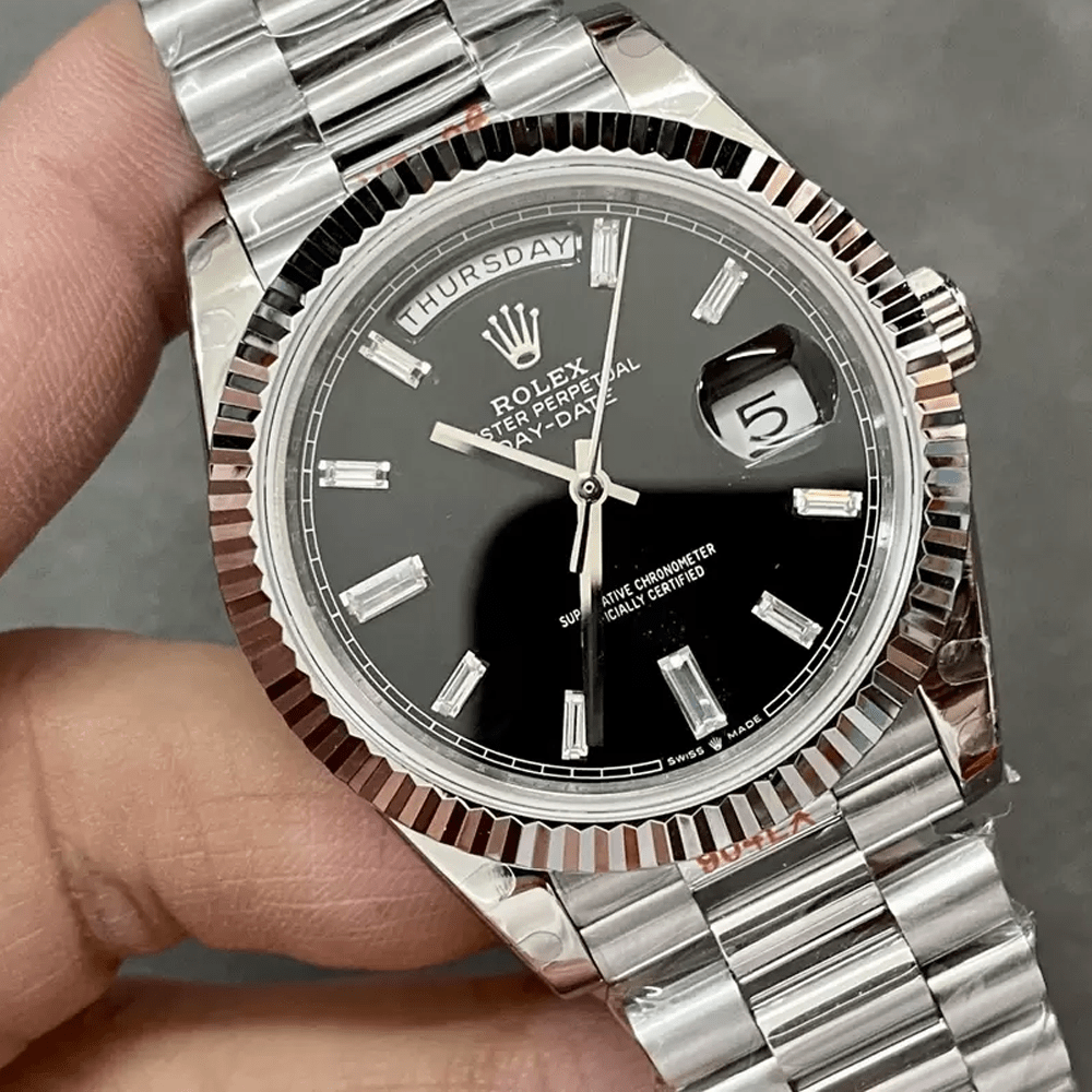 롤렉스 데이데이트 검판 바게트다이아 40mm V3(텅스텐 헤비 버전) 228236