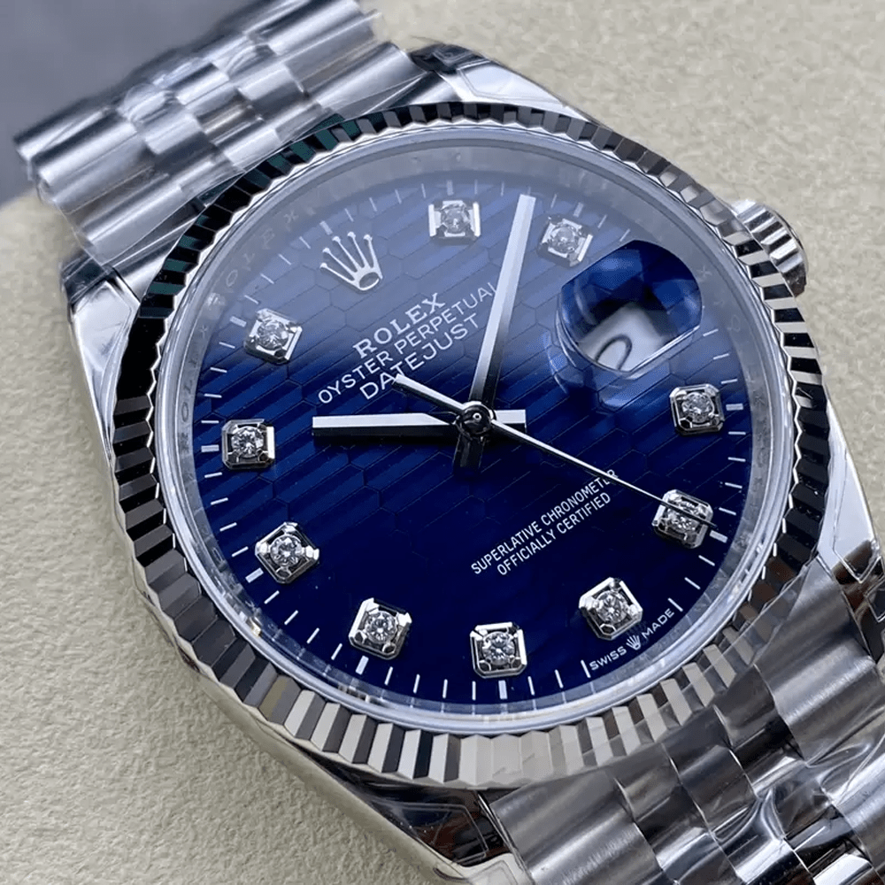 롤렉스 데이저스트 청판 텍스처 다이얼 10P다이아 SS 쥬빌레 36mm 126234