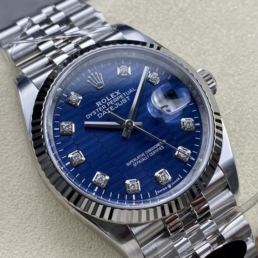 롤렉스 데이저스트 청판 텍스처 다이얼 10P다이아 SS 쥬빌레 36mm 126234