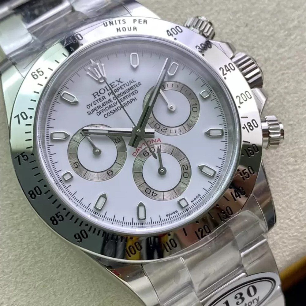 롤렉스 데이토나 크로노그래프 화이트 다이얼 바인덱스 SS 브레이슬릿 40mm 116520