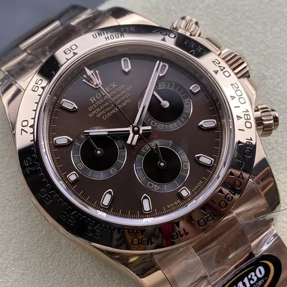 롤렉스 데이토나 크로노그래프 초코 다이얼 바인덱스 로즈골드 금통 40mm 116505