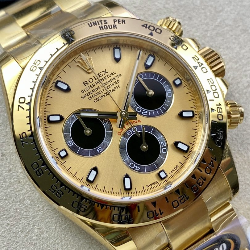 롤렉스 데이토나 크로노그래프 옐로우골드 다이얼 바인덱스 YG 금통 40mm 116508