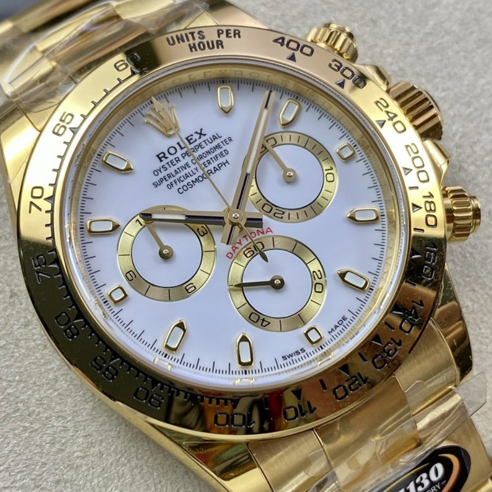 롤렉스 데이토나 크로노그래프 화이트 다이얼 바인덱스 YG 금통 40mm 116508