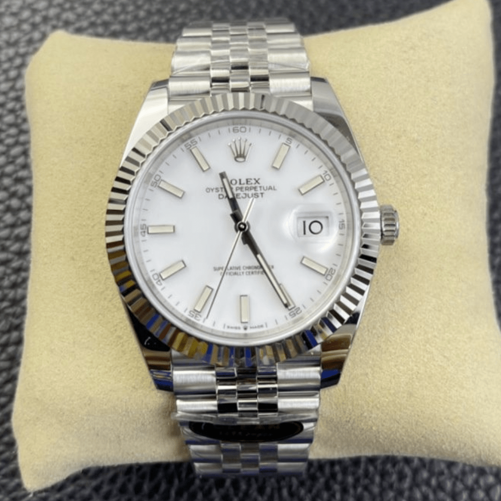 롤렉스 데이저스트 흰판 다이얼 바인덱스 SS 쥬빌레 41mm 126334