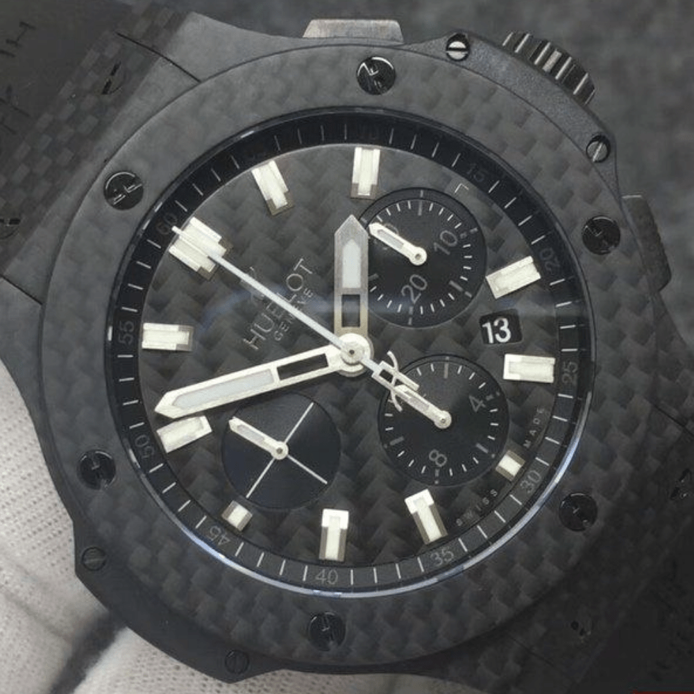 위블로 빅뱅 크로노그래프 카본 파이버 블랙 러버 스트랩 44mm 301.QX.1724.RX.1204