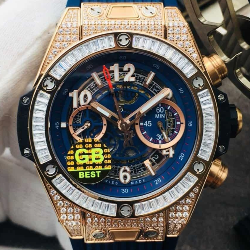 위블로 빅뱅 유니코 킹 골드 블루 풀다이아 45mm 441.OX.1180.RX.1704