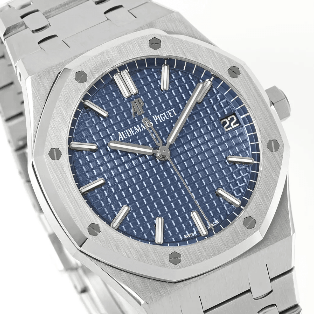 오데마피게 로얄오크 블루 텍스처 다이얼 SS 브레이슬릿 V3 41mm 15500