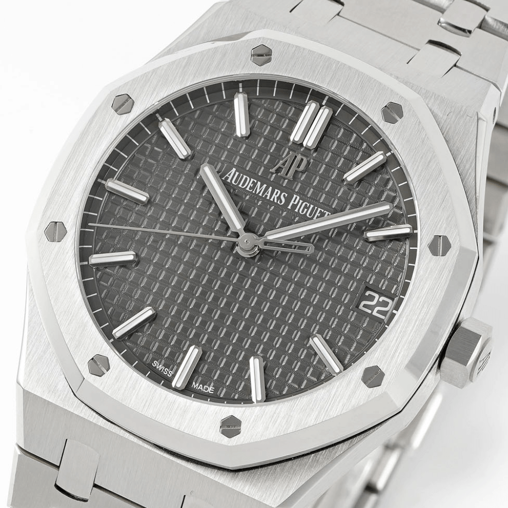 오데마피게 로얄오크 그레이 텍스처 다이얼 SS 브레이슬릿 V3 41mm 15500