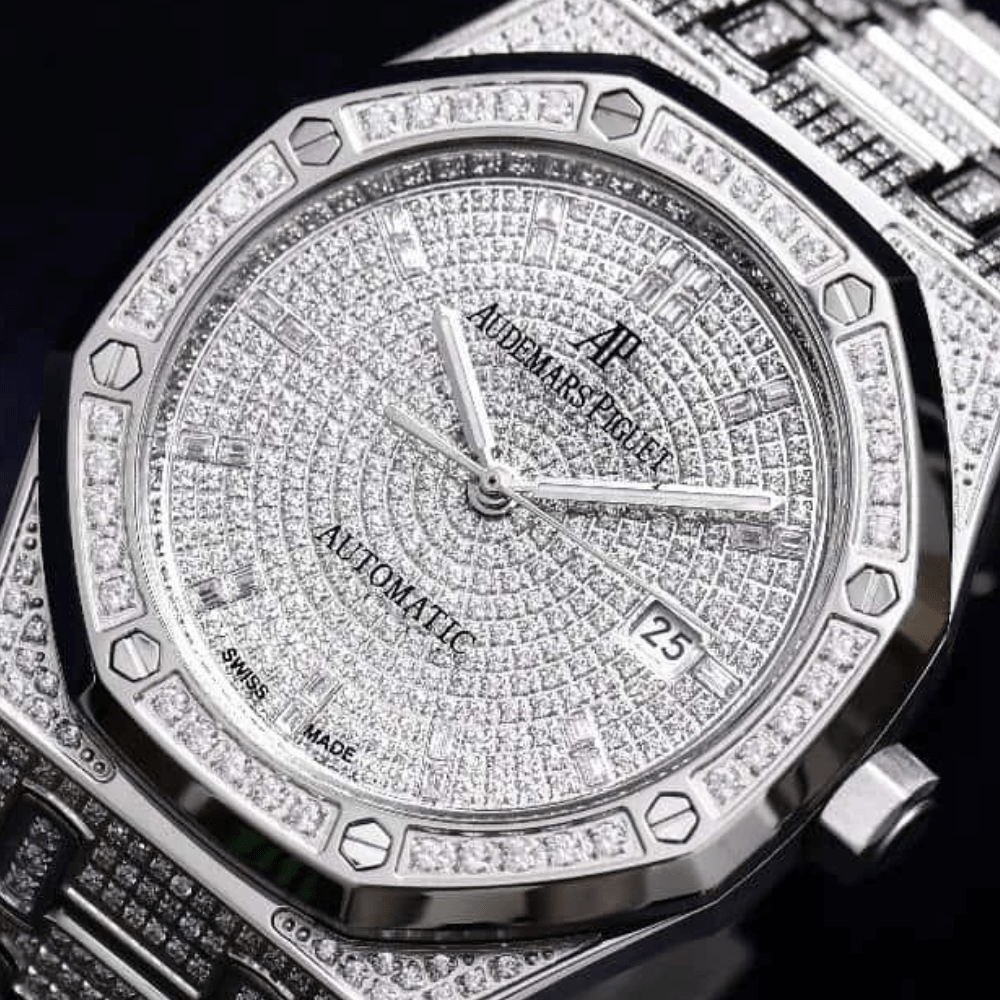 오데마피게 로얄오크 풀다이아 셋팅 화이트골드 41mm 15452BC