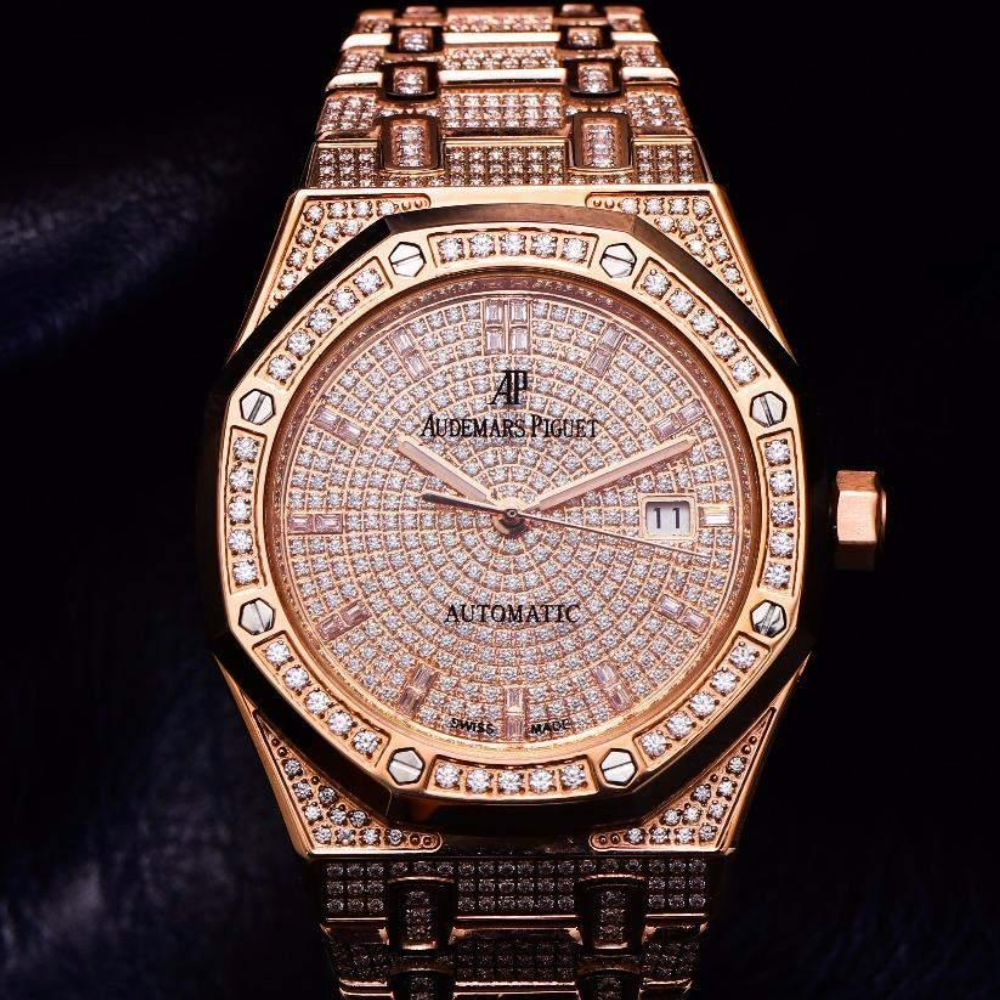 오데마피게 로얄오크 풀다이아 셋팅 로즈골드 41mm 15452OR