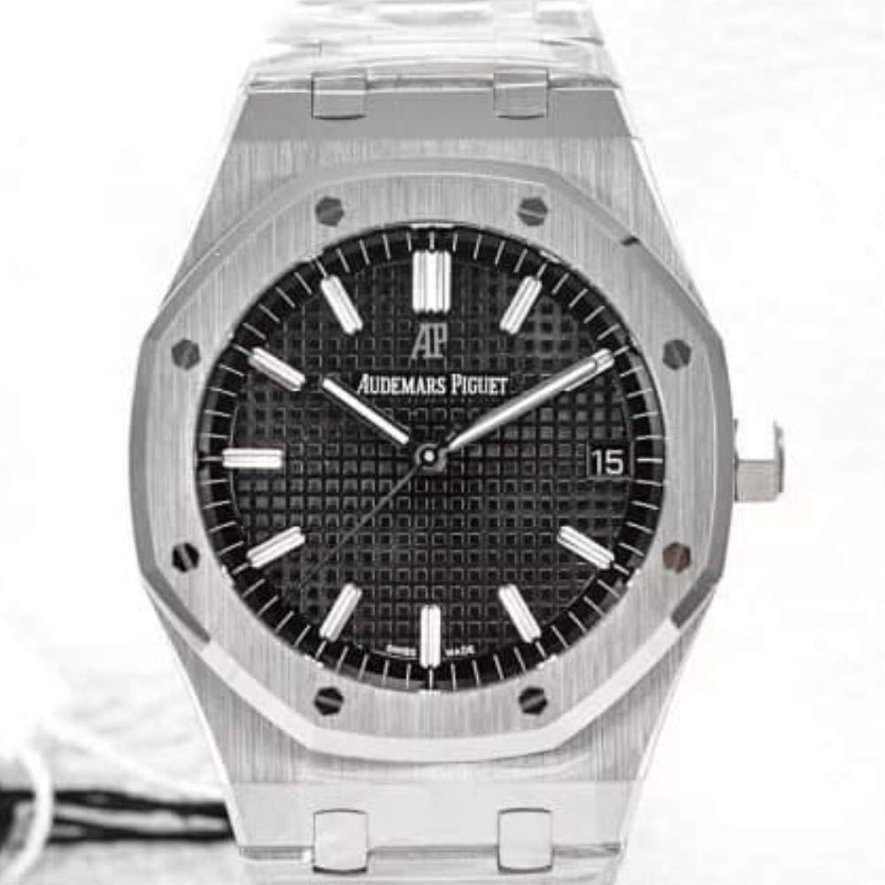 오데마피게 로얄오크 블랙 다이얼 스틸 SS 브레이슬릿 41mm 15500ST