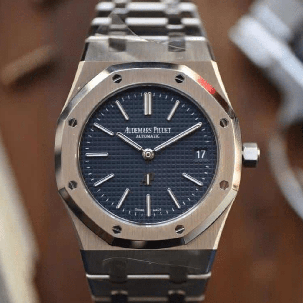 오데마피게 로얄오크 블루 다이얼 스틸 SS 브레이슬릿 39mm 15202