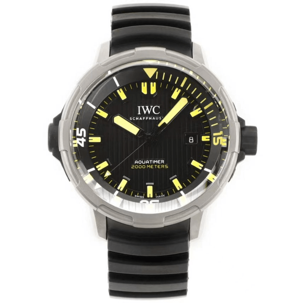IWC 아쿠아타이머 오토매틱 2000 티타늄 블랙/옐로우 다이얼 46mm IW358001