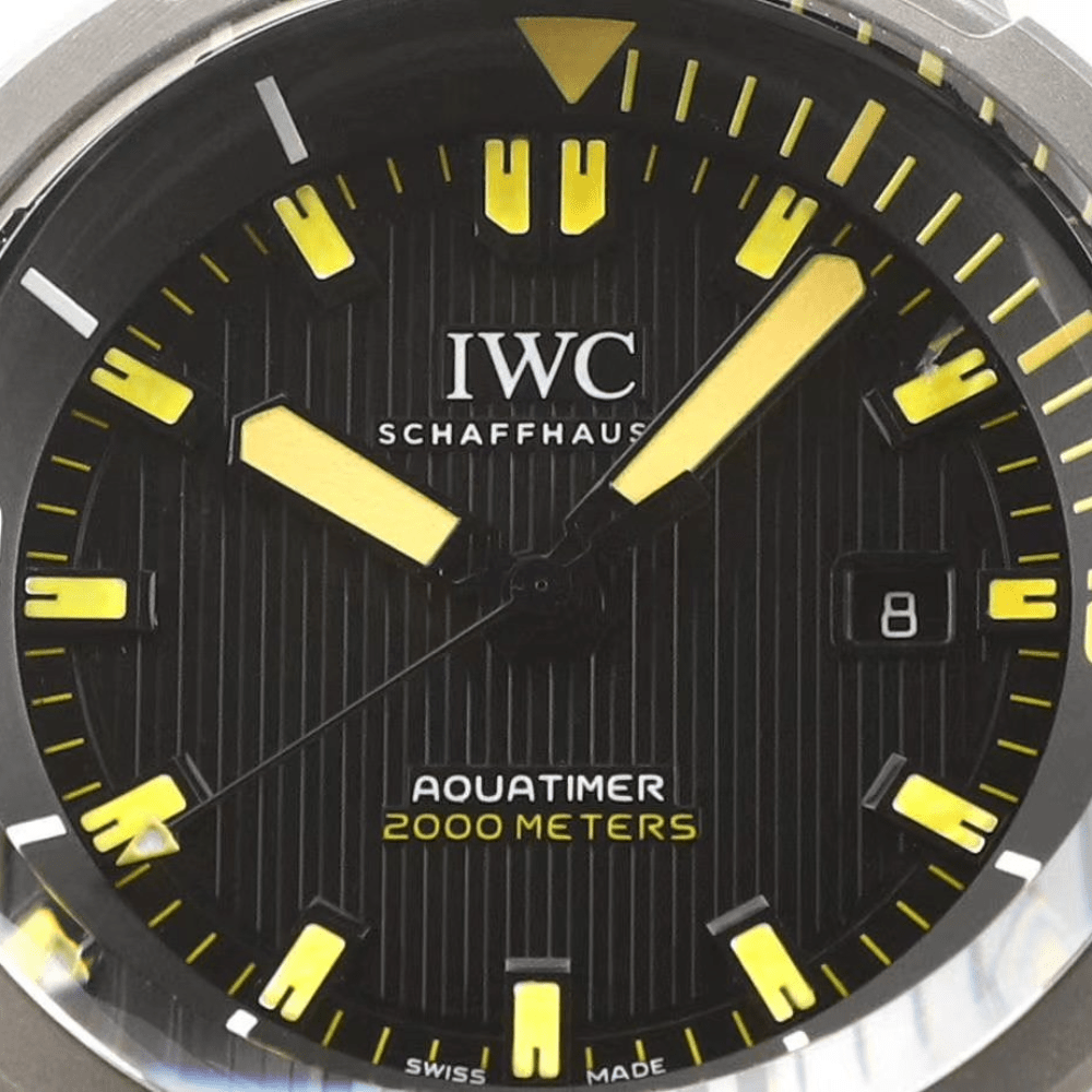 IWC 아쿠아타이머 오토매틱 2000 티타늄 블랙/옐로우 다이얼 46mm IW358001