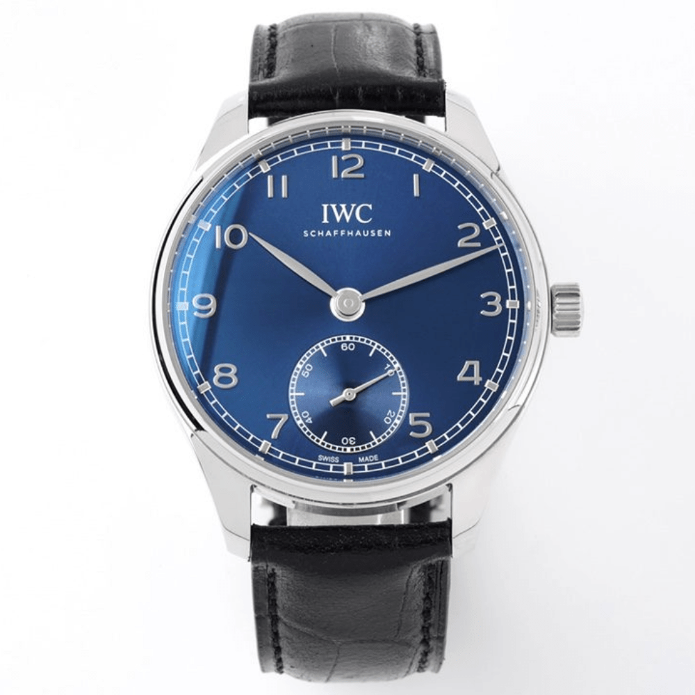 IWC 포르투기저 화이트골드 블루 다이얼 레더 스트랩 40mm IW358305