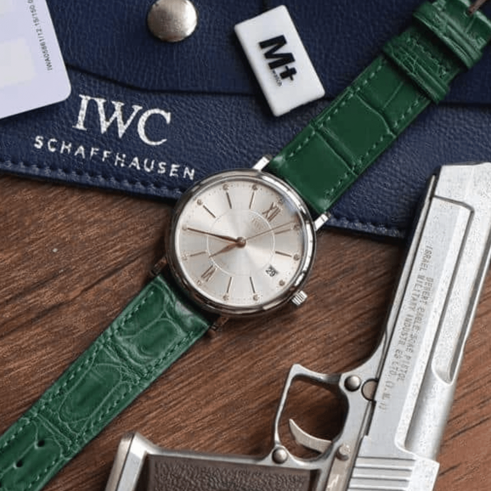 IWC 포르토피노 레이디 화이트골드 브라운 악어 레더 스트랩 37mm IW458101