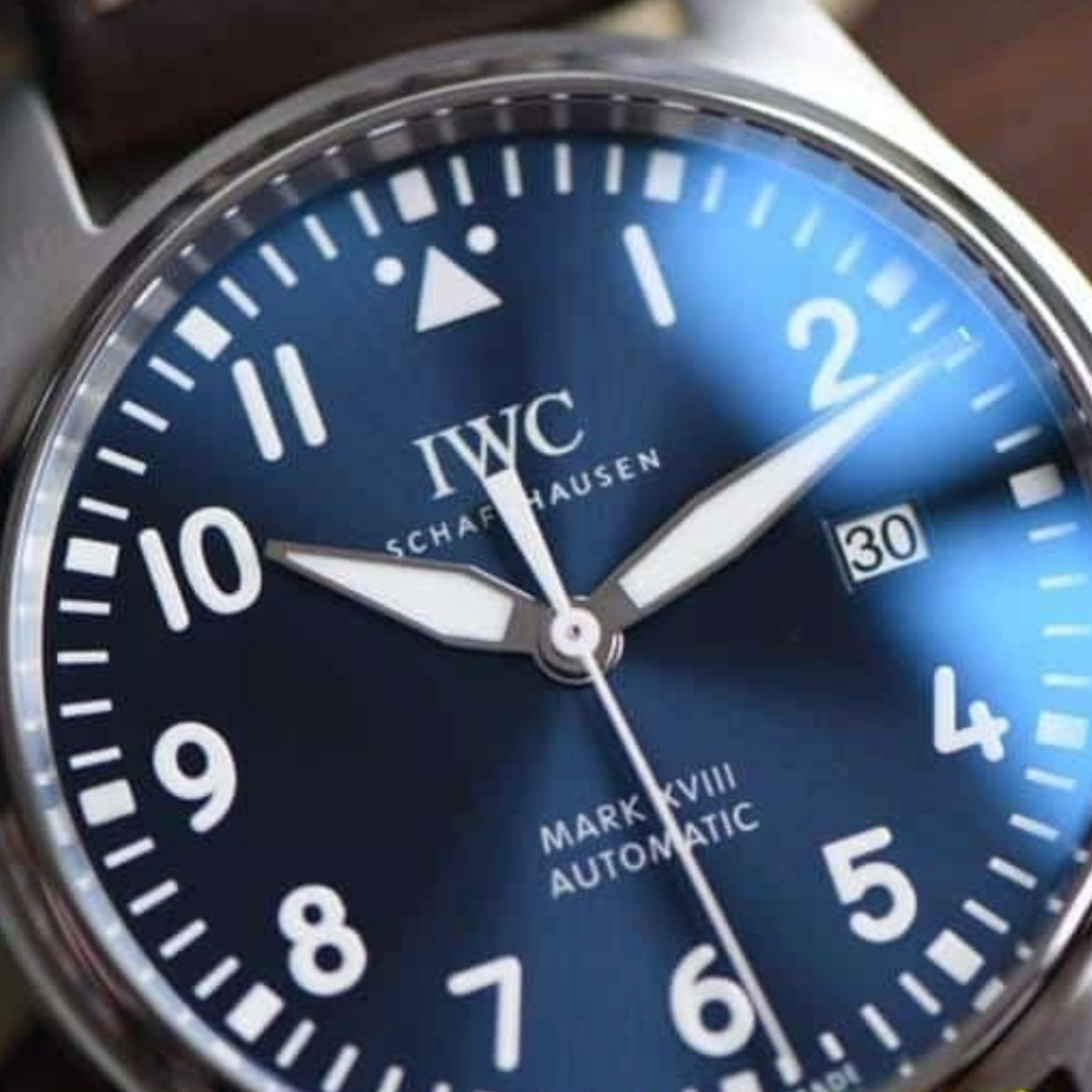 IWC 파일럿 마크 18 어린왕자 에디션 블루 다이얼 레더 스트랩 40mm IW327004