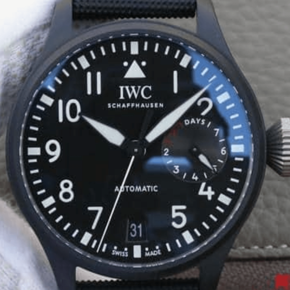 IWC 빅 파일럿 탑건 오토매틱 블랙 나일론 스트랩 46mm IW502001