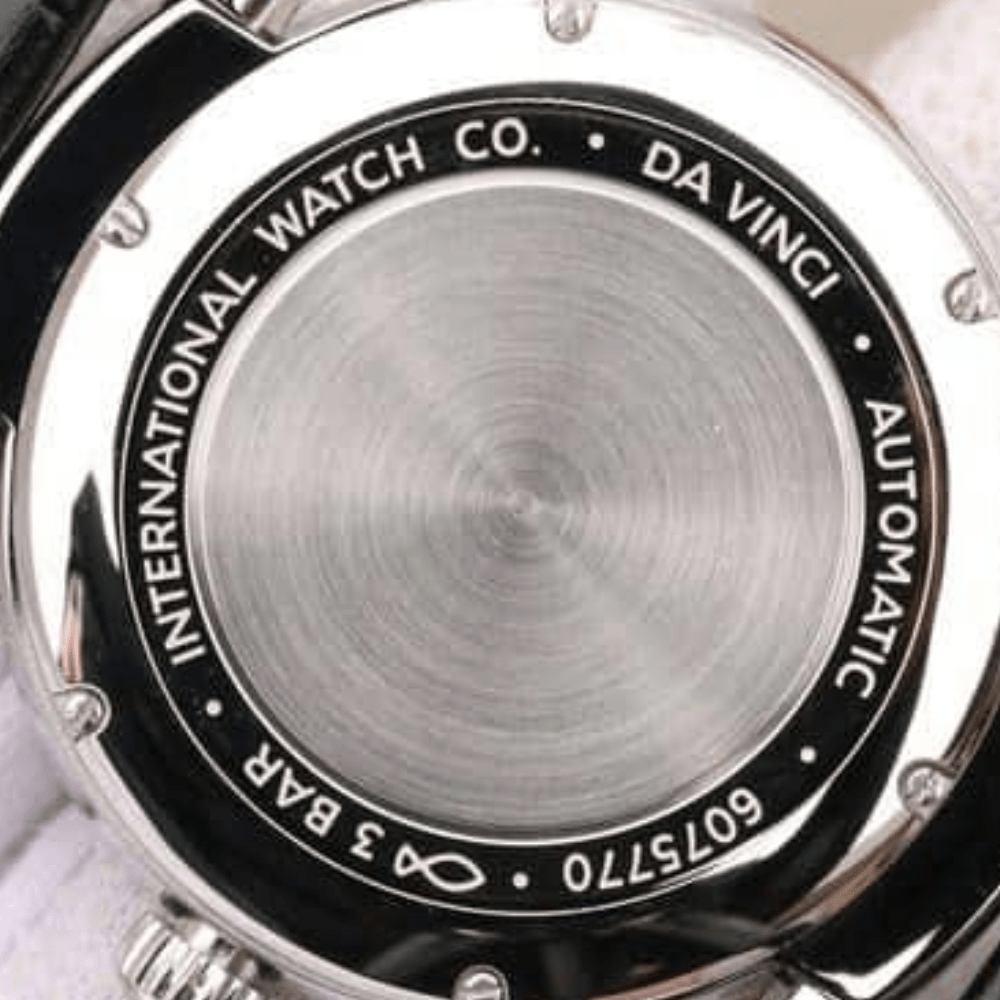 IWC 다빈치 오토매틱 스틸 그레이 다이얼 레더 스트랩 40mm IW356602