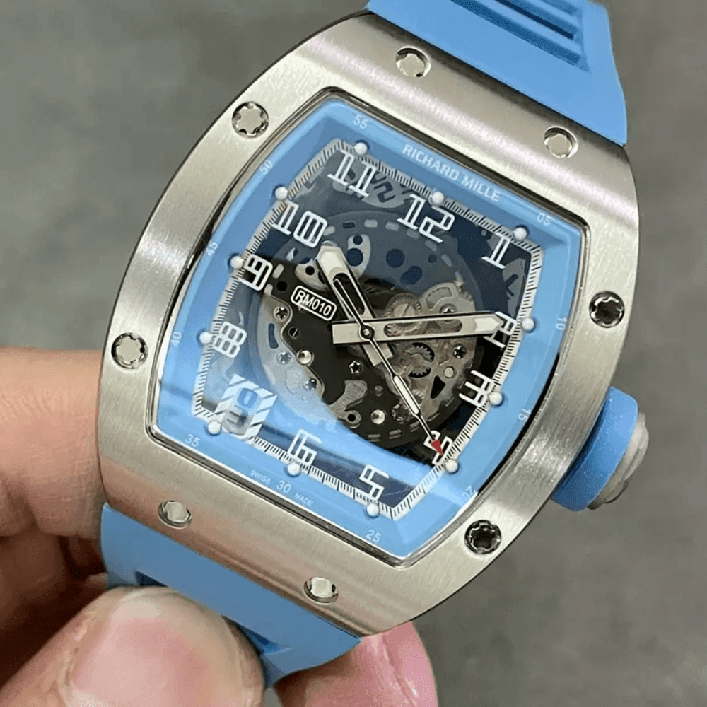 리차드밀 스틸 블루 러버 스트랩  RM-010