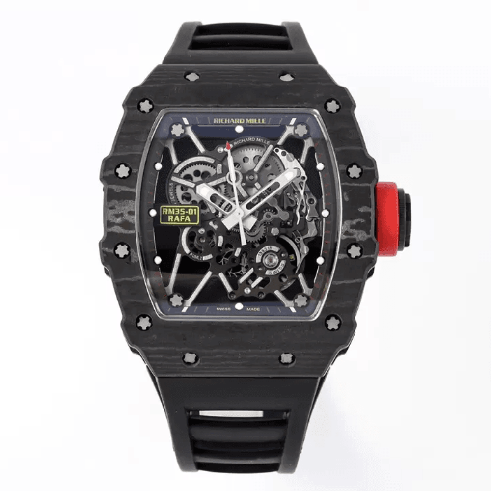 리차드밀 블랙 카본 스켈레톤 다이얼 블랙 러버 스트랩 RM35-01