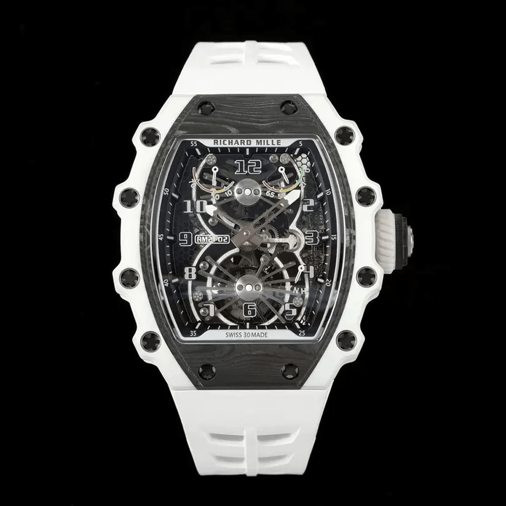 리차드밀 투르비옹 에어로다인 스켈레톤 다이얼 화이트 러버밴드 NEW버전 RM21-02
