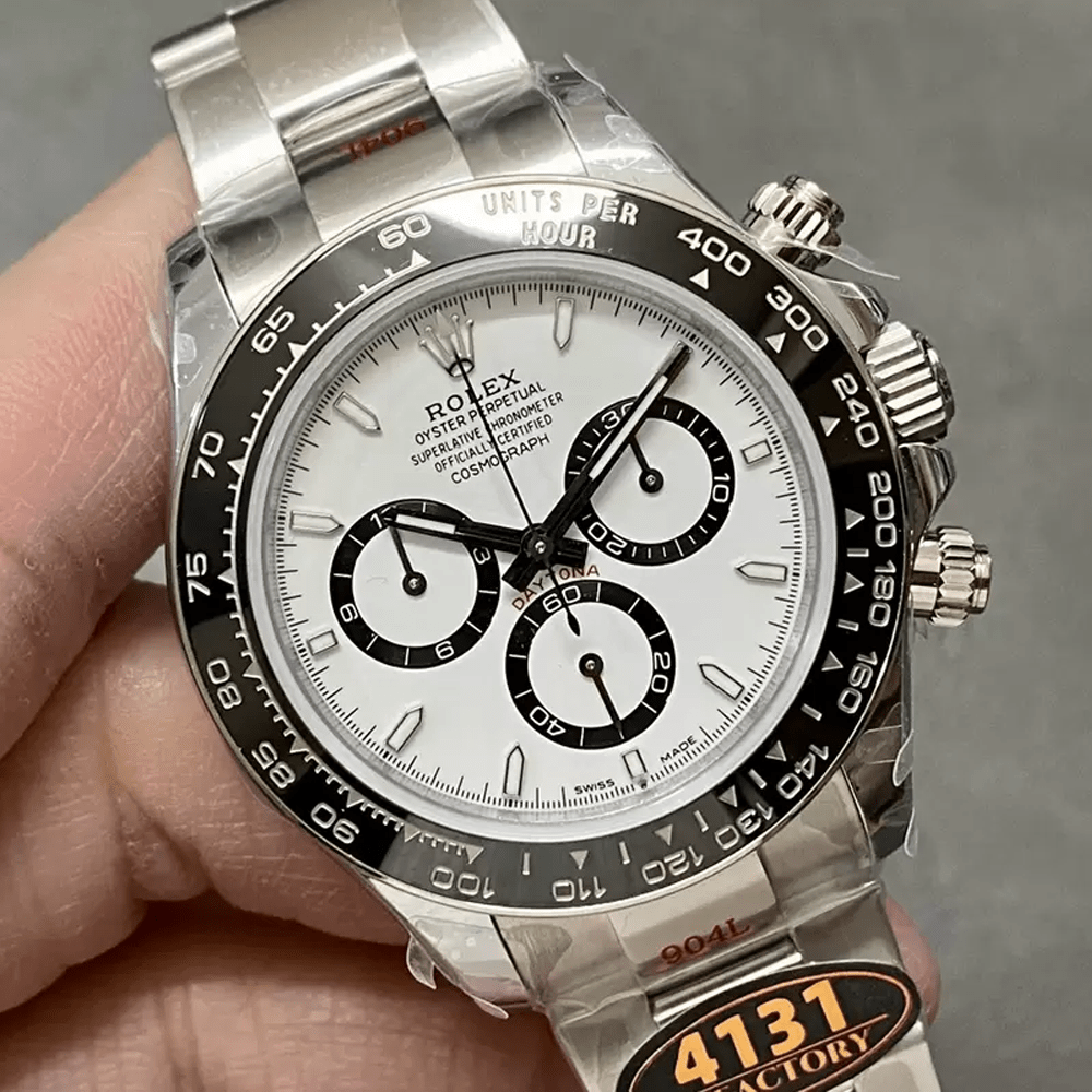 롤렉스 데이토나 크로노그래프 팬더 화이트 다이얼 바인덱스 SS 브레이슬릿 40mm (텅스텐 헤비버전) 126500