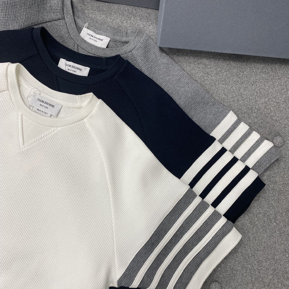 톰브라운 4바 와플 니트 반팔