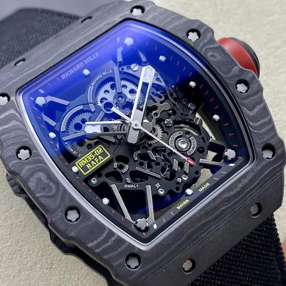 리차드밀 라파엘 나달 블랙 NTPT 카본 스켈레톤 다이얼 블랙 우븐 스트랩 RM35-02