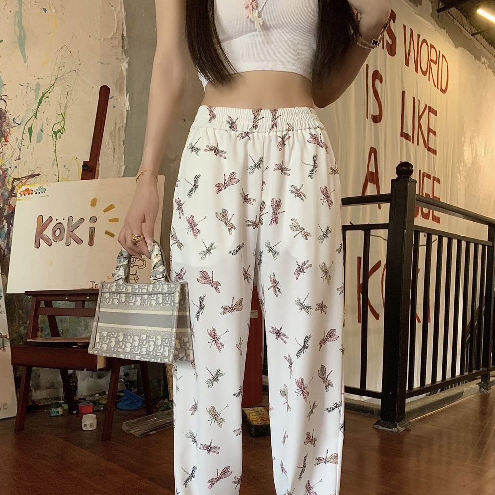 디올 24SS 패턴 프린팅 캐주얼 팬츠 화이트