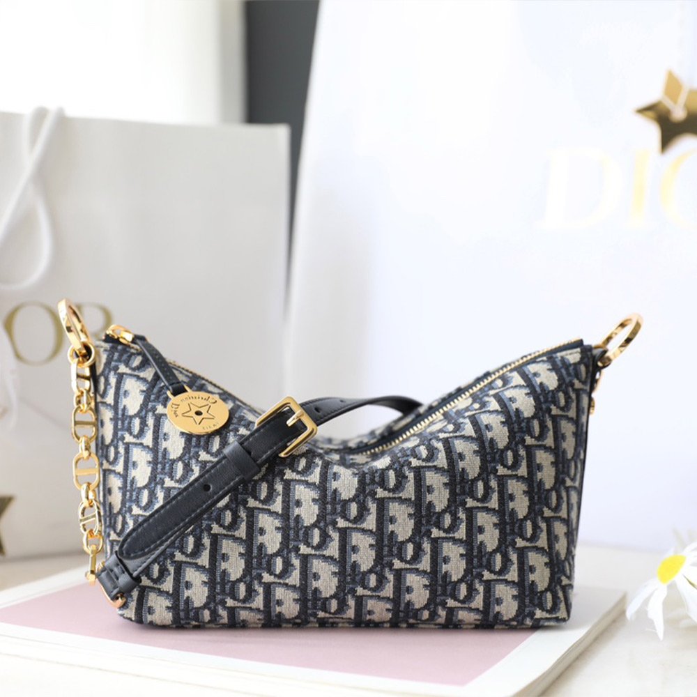 디올 스타 체인 오블리크 자카드 호보백 S3202UTZQ