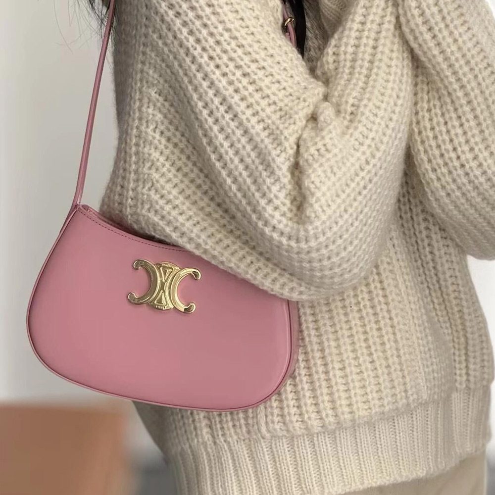 셀린느 미디엄 틸리백 샤이니 카프스킨 핑크