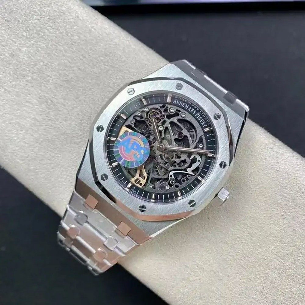 오데마피게 로얄오크 오프쇼어 스텔레톤 그레이 다이얼 스틸 SS 브레이슬릿 41mm 15407