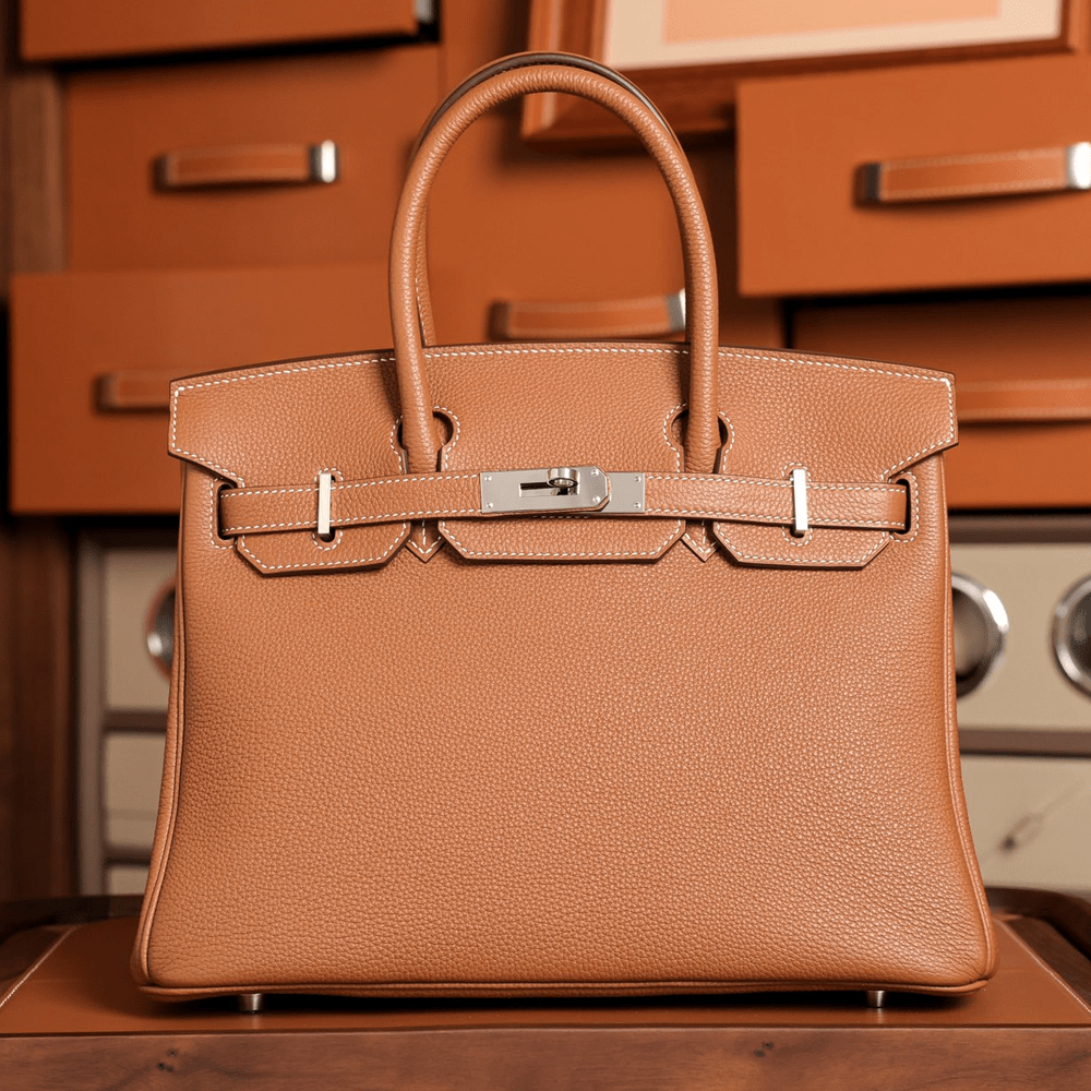 에르메스 올수공 버킨 30 토고 브라운 팔라듐 하드웨어