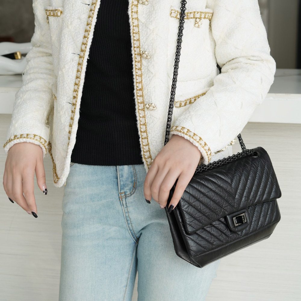 팬더샵 샤넬 2.55 플랩백 스몰 빈티지 블랙 A37586