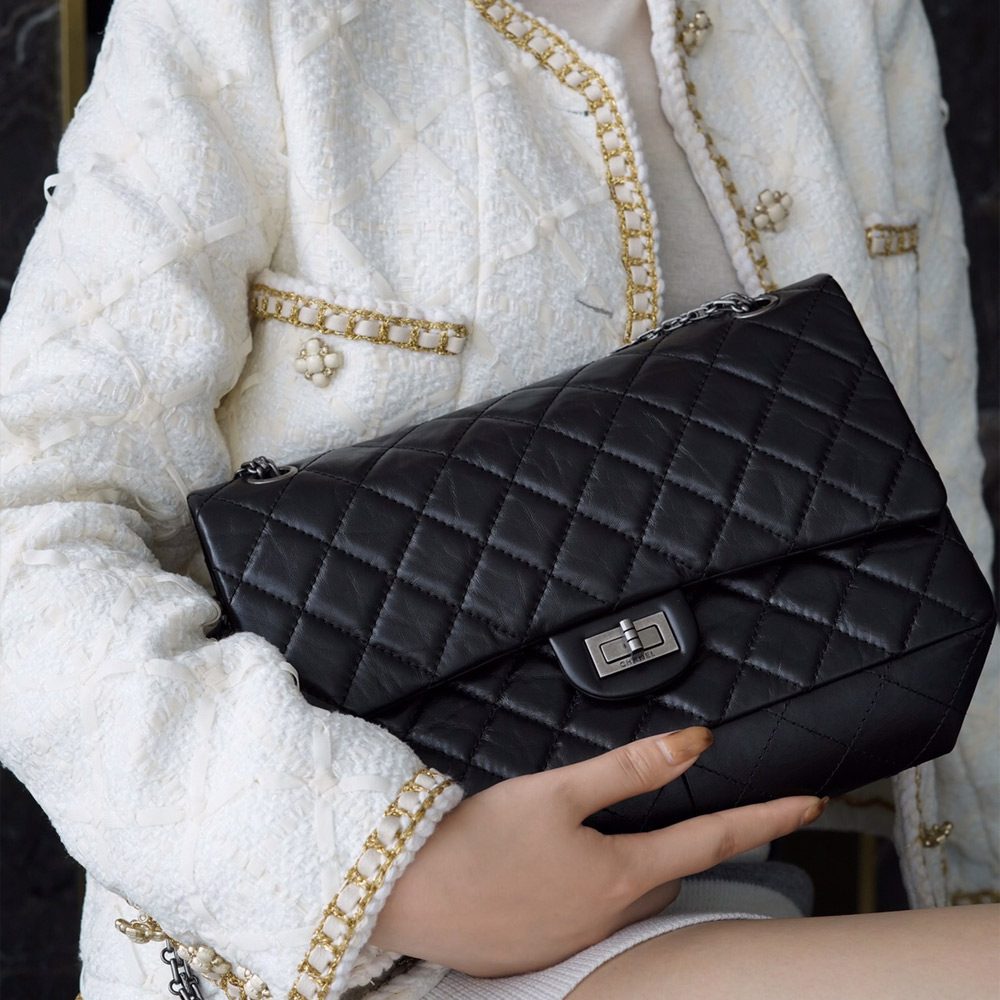 팬더샵 샤넬 2.55 플랩백 라지 빈티지 실버 A37586