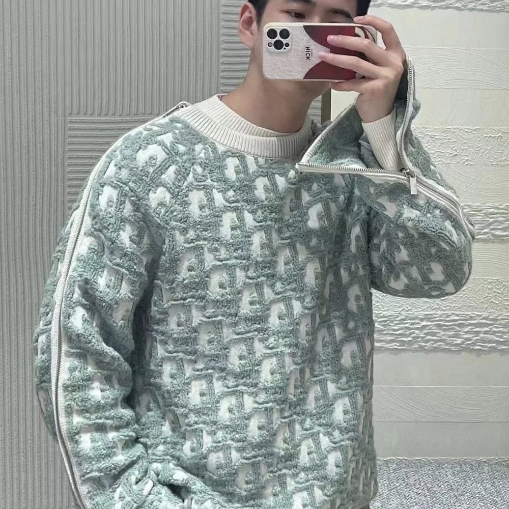 디올 오블리크 테디 니트