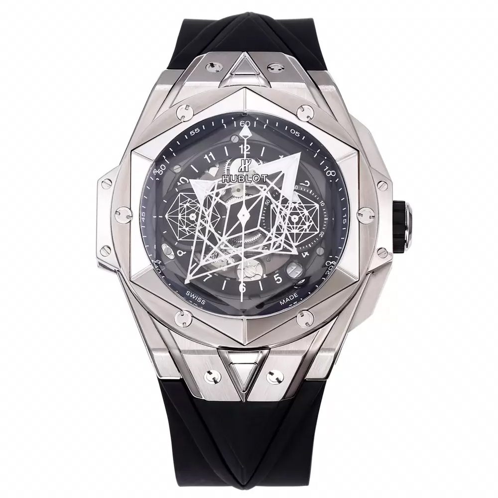 위블로 빅뱅 상 블루 II 티타늄 블랙 러버 스트랩 45mm 418.NX.1107.RX.MXM19