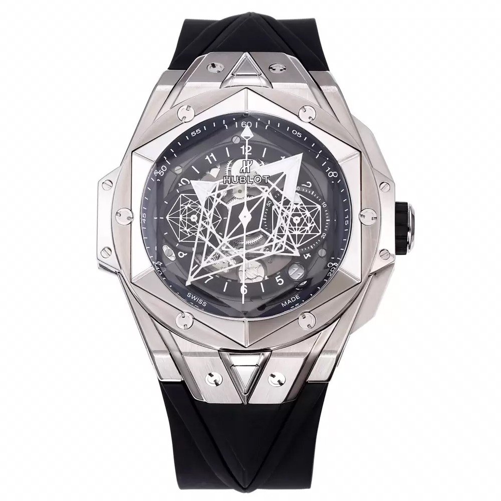 위블로 빅뱅 상 블루 II 티타늄 블랙 러버 스트랩 45mm 418.NX.1107.RX.MXM19