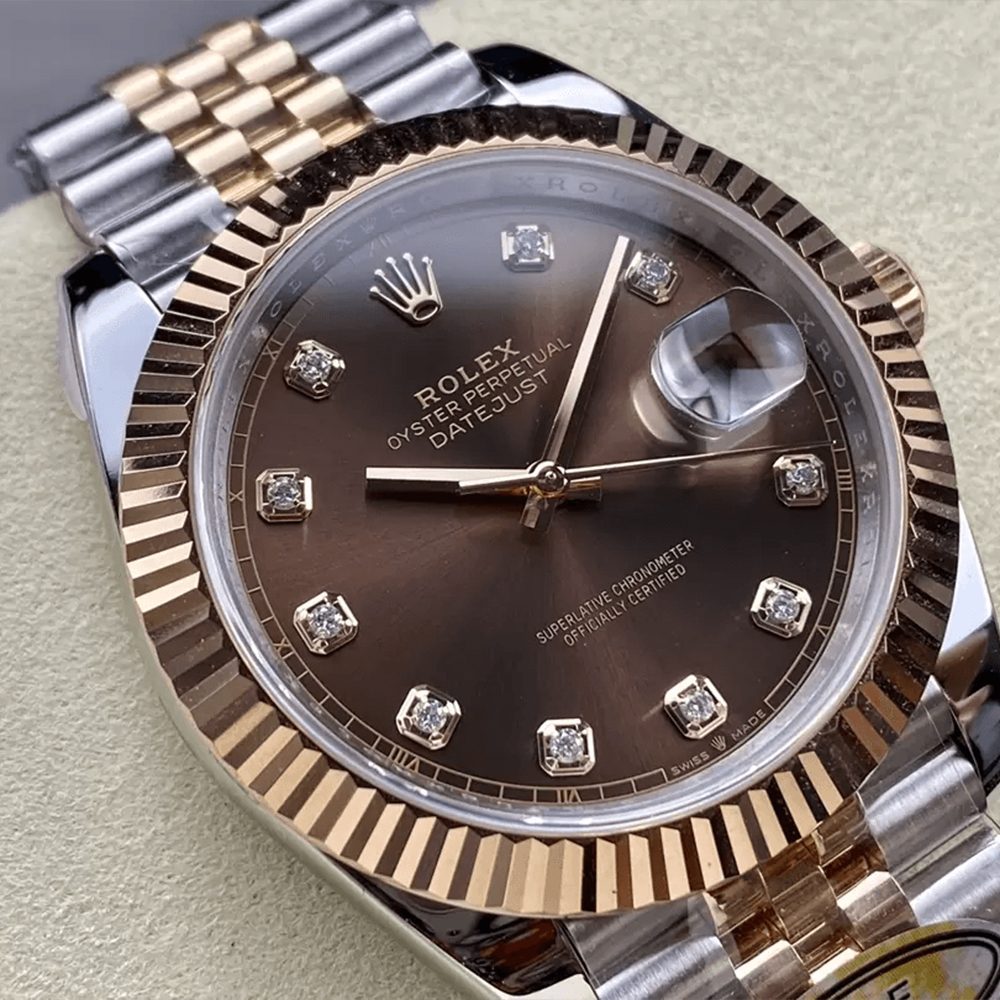 롤렉스 데이저스트 초코 다이얼 10P 다이아 RG 콤비 쥬빌레 41mm 126331
