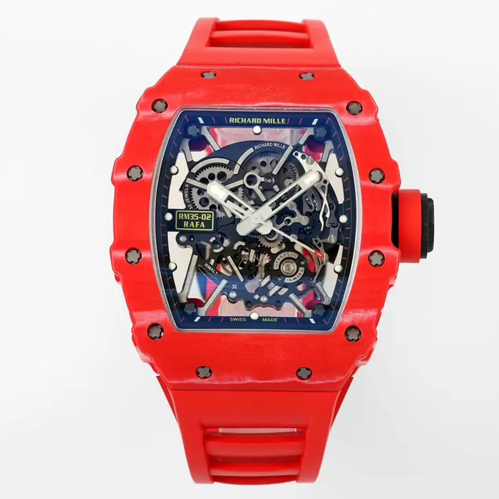 리차드밀 부바왓슨 레드 NTPT 카본 스켈레톤 다이얼 레드 러버밴드 (블랙이너베젤) RM055
