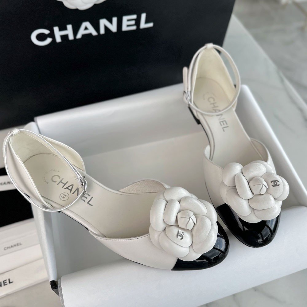 샤넬 24P 까멜리아 메리제인 플랫 슈즈