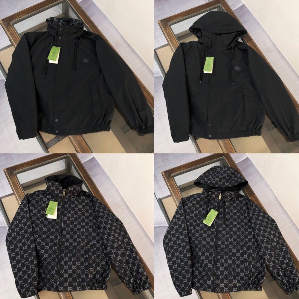 구찌 리버서블 GG 립스탑 나일론 재킷