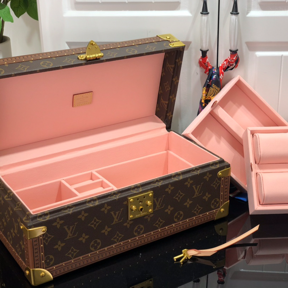 루이비통 코프레 악세수아 모노그램 시계 보관함 브라운/핑크 M20209