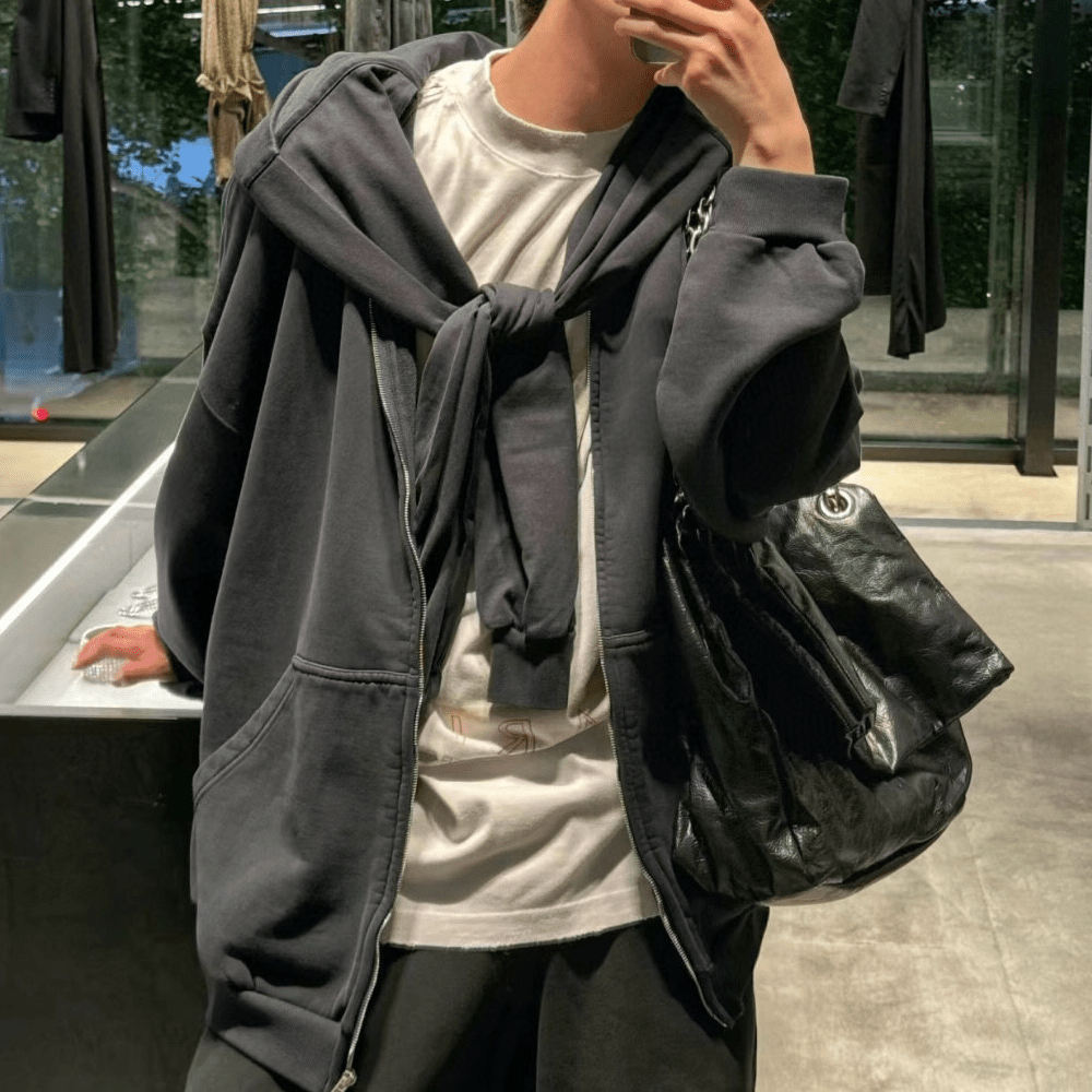 발렌시아가 24FW 페이크 투피스 후드 집업