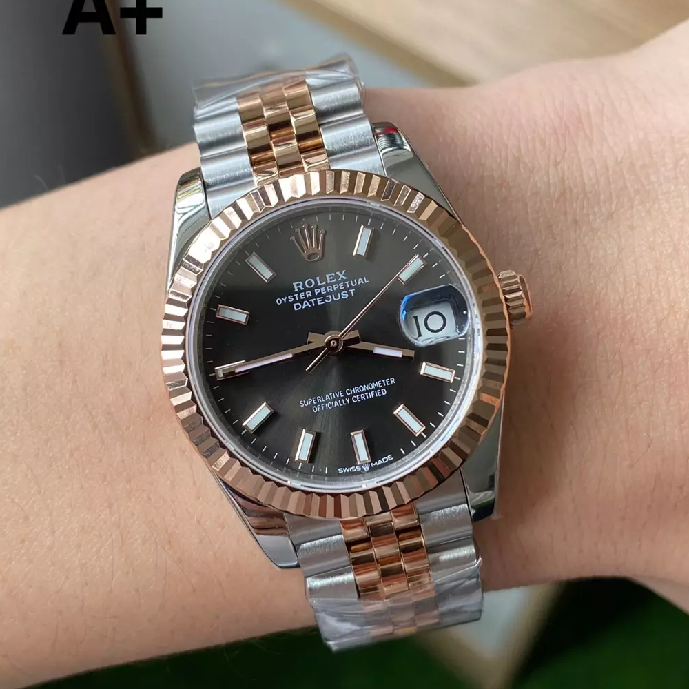 롤렉스 여성용 데이저스트 그레이 인덱스 다이얼 로골 콤비 31mm 278271