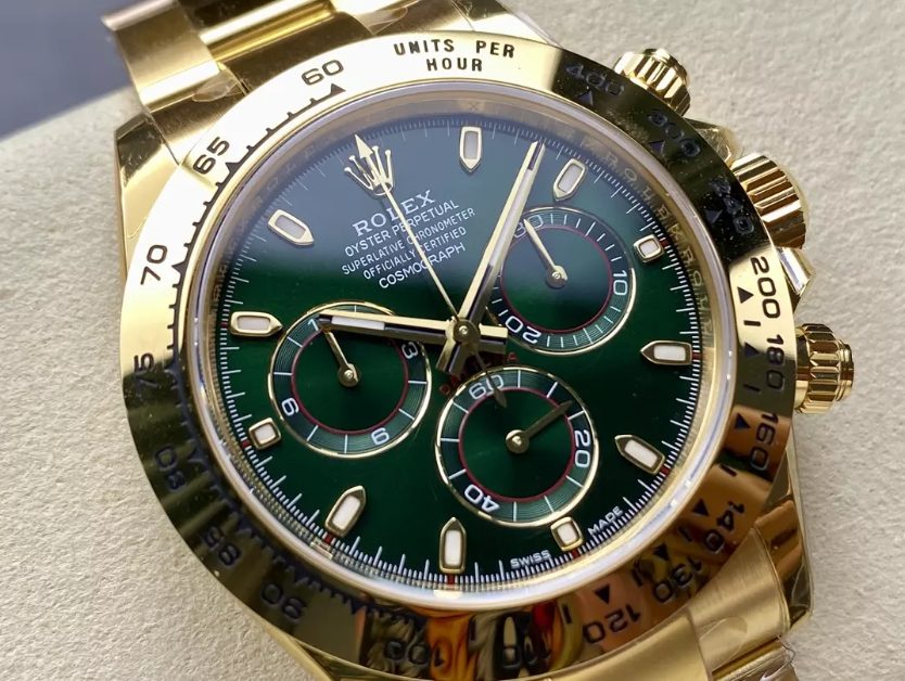 롤렉스 데이토나 크로노그래프 헐크 그린 다이얼 바인덱스 YG 금통 40mm 116508